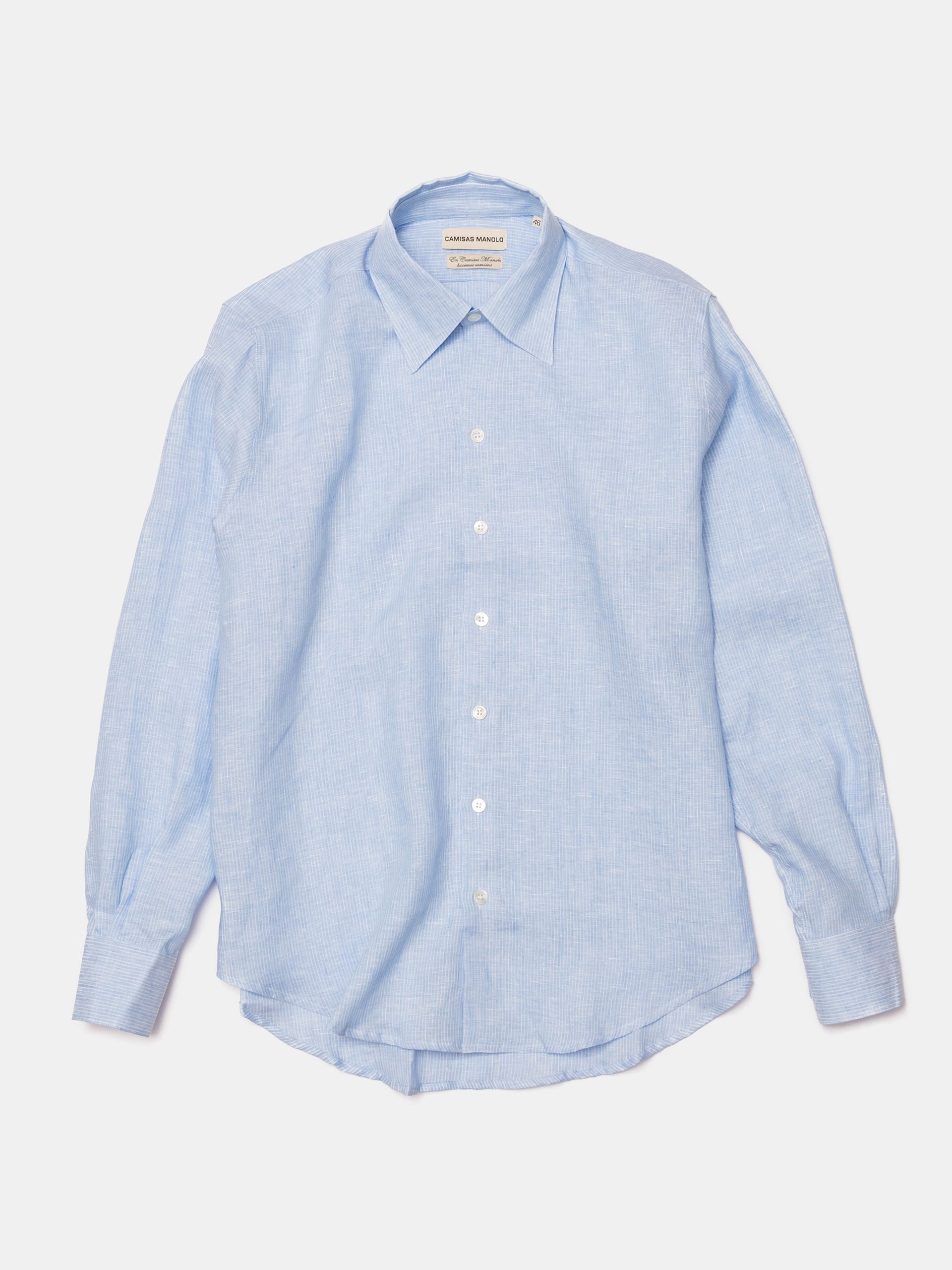 CAMISAS MANOLO Normal Shirt / Light Blue White Stripes - NIGHTHAWKS