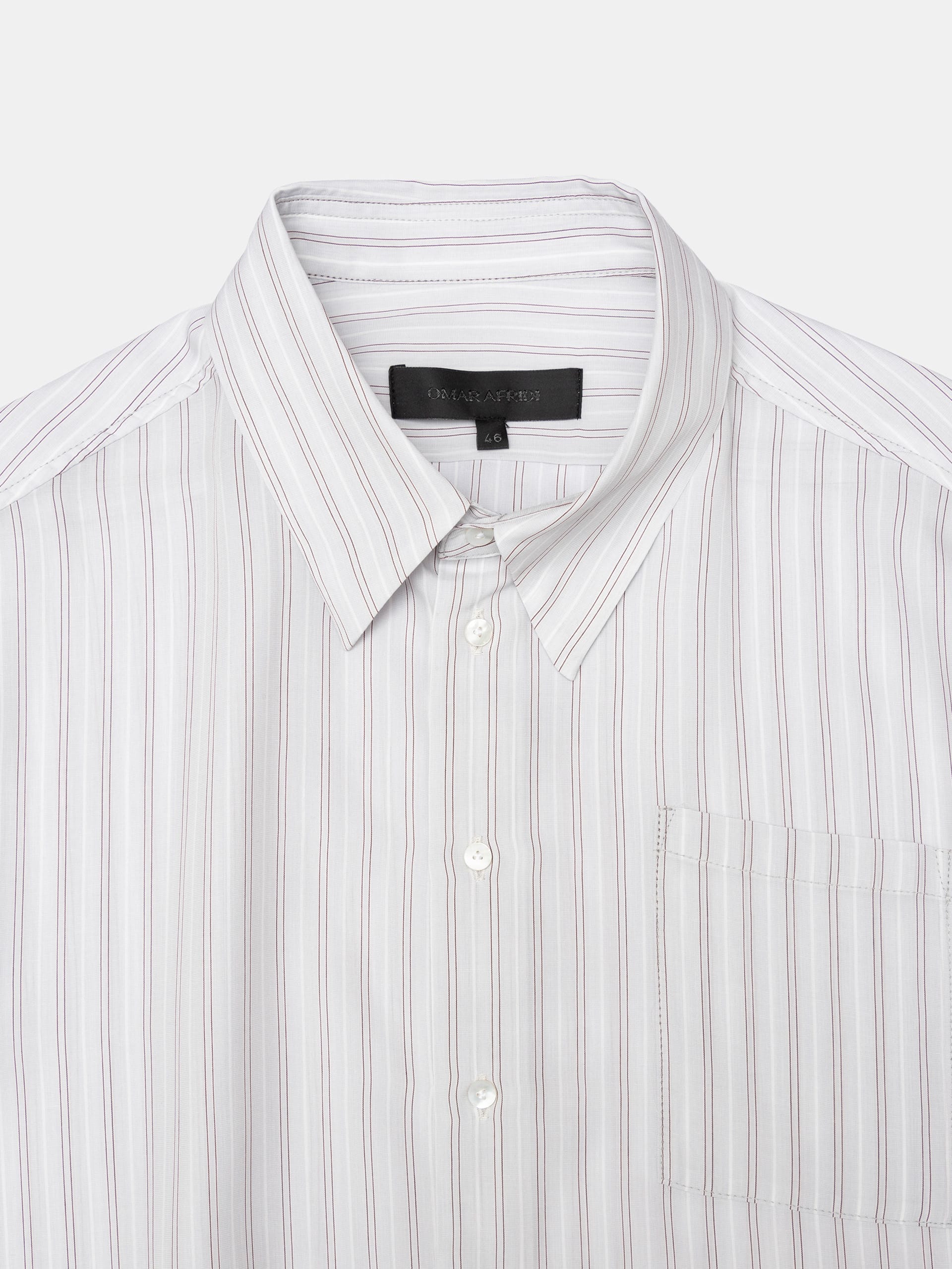 OMAR AFRIDI Dress Shirt / White Stripe - NIGHTHAWKS